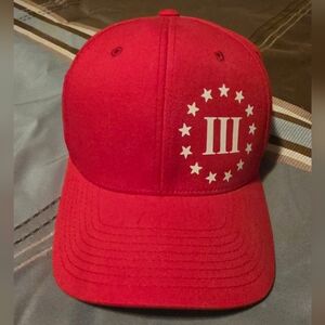 New Red 3% FlexFit Hat